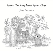 Mouse Flower Stand clear cling stamp