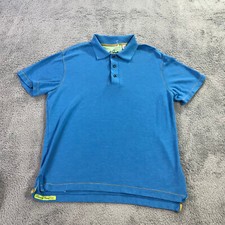 Robert Graham Polo Shirt Mens Medium Blue Short Sleeve Pique Casual