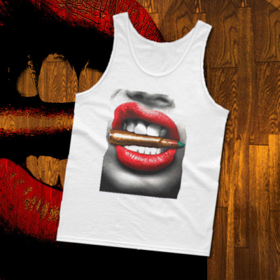 Bullet and lips T-Shirt Sicario Hitman Sniper tank top cotton tee new