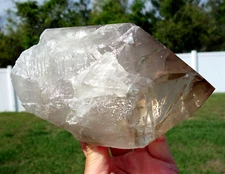 Wild Internal ARCING Phantom Lines in Natural SMOKY QUARTZ Crystal Point