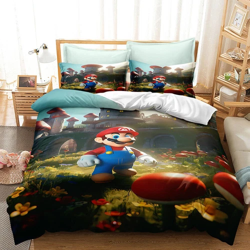 Super Mario Set Biancheria da Letto per Bambini 2/3 PZ Trapunta Copripiumino Dormitorio Singolo Matrimoniale King~ - Foto 39 di 39