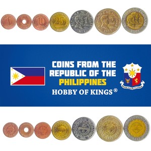 Set 7 Coins Philippines 1 5 10 25 Sentimos 1 5 10 Peso 1995 17 Ebay
