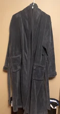 NY Threads Luxurious Shawl Collar Blue/Gray Bathrobe size S/M
