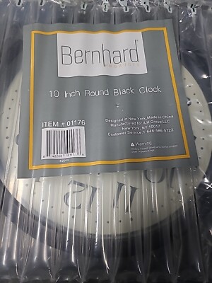 Bernhard 10 inch Round Black Clock