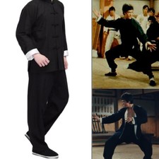 2pcs Bruce Lee Martial Arts Kung Fu Wing Chun Uniform Mens Traditional Tang Suit