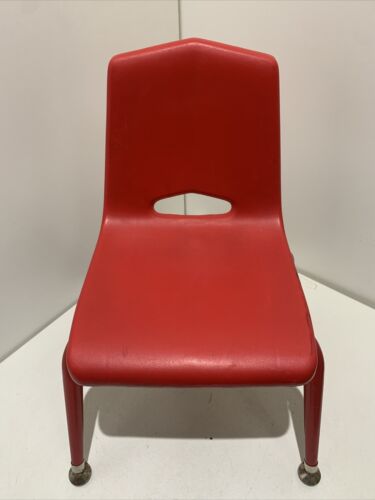 10” School Chair Distance Learning Virtual Red 1st Grade Pandemic Home School - Picture 2 of 10