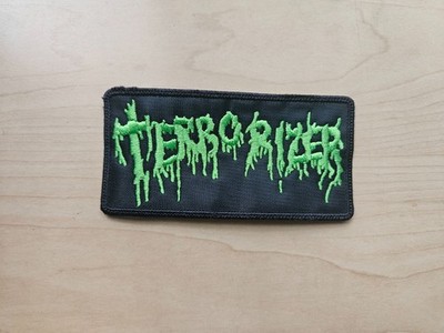 TERRORIZER, SEW ON GREEN EMBROIDERED PATCH