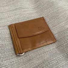 Echt Leder German Leather Wallet Small Tan Soft Bifold Three Dolphin Embossed