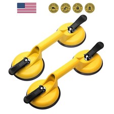 Glass Suction Cups Heavy Duty for Tile Glass Lifting 2 Pack Yellow Aluminum...