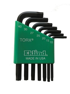 EKLIND 10807 TORX Star L-Key 7 PCS Set T10-T40 Short Series Hand Tool Kit
