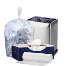 Small Kitchen 6 Gallon Clear Trash Bags, 20"x22" Bathroom Office Garbage Bags, 1