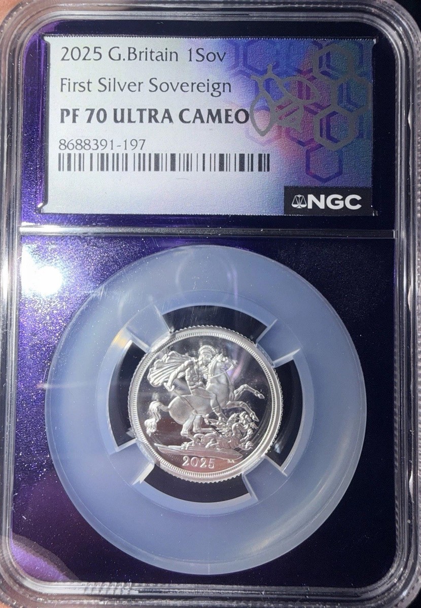 2025 Great Britain First Silver Sovereign PF 70 Ultra Cameo