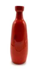 RED Glazed 11 inch JARU Pottery Bottle Vase, Vintage California Ceramic