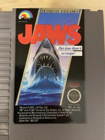 Jaws-NES-Cart-Manual & Slipcover-TESTED & WORKS