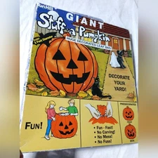 Vintage Halloween Pumpkin Bag Giant Stuff a Pumpkin Yard Decoration 1989 SEALED