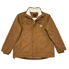 Lee Sherpa Lined Canvas Jacket Mens Size Medium Detroit Workwear Warm Outdoors
