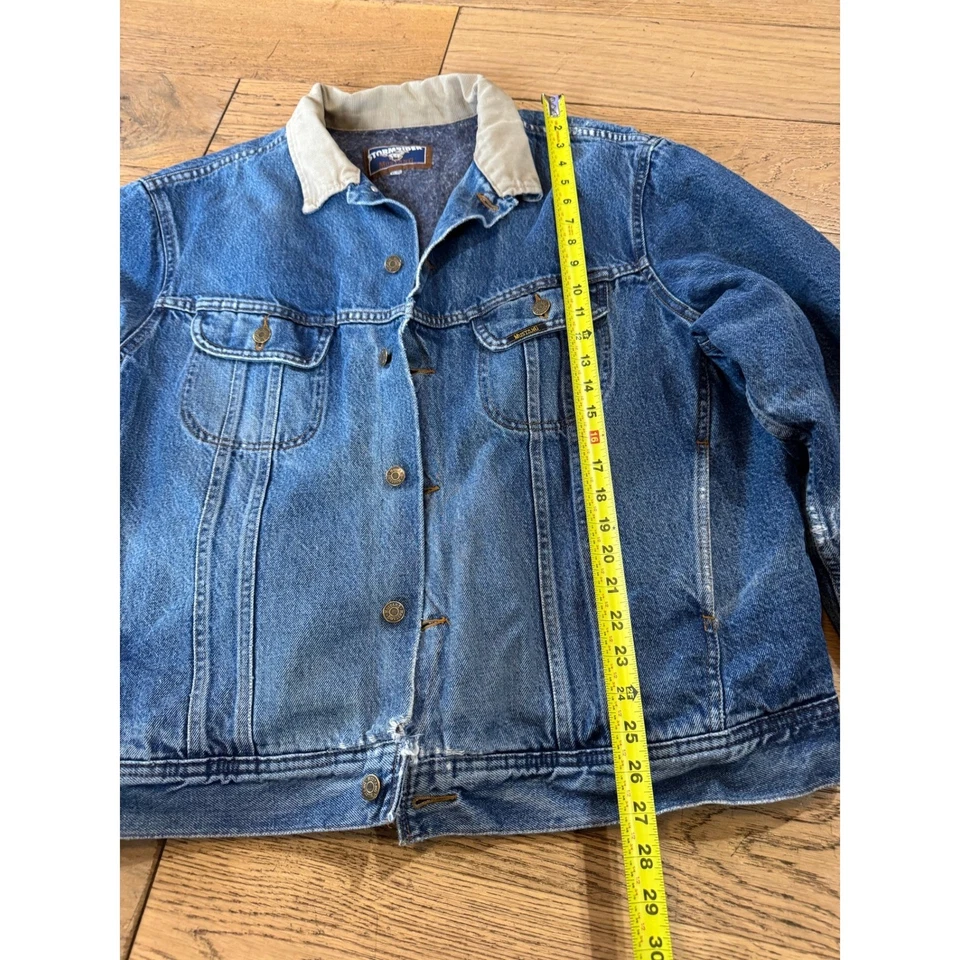 Mustang Stormrider Denim Jacket XL Blue Lined Vintage Trucker Jean Coat - Image 3 of 4