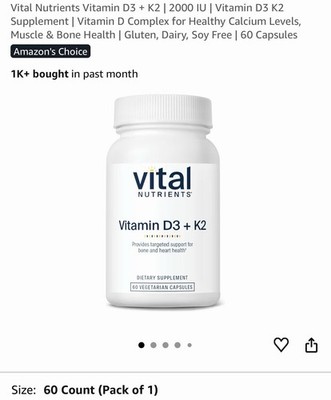 Vital Nutrients Vitamin D3 + K2