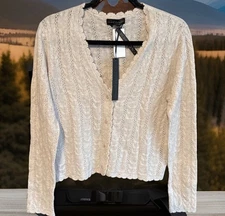 NWT House Of Harlow 1960Women Long   Sleeve 100% Cashmere Sweater,Sz.M,Ret.$259