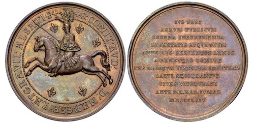 Médaille Suisse En Bronze 1864 Winterthur Chevalier - UNC 45 Mm - Rare