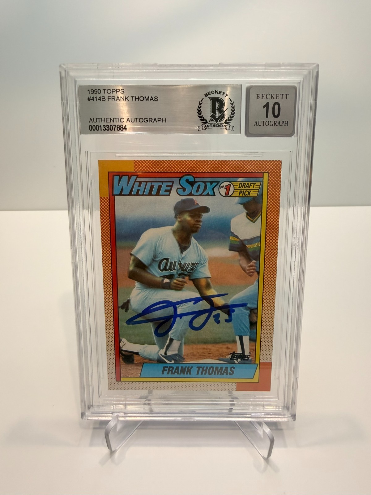 Score & Topps 1990 Frank Thomas Rookie Autograph Beckett Graded 10 Upper Deck view 2