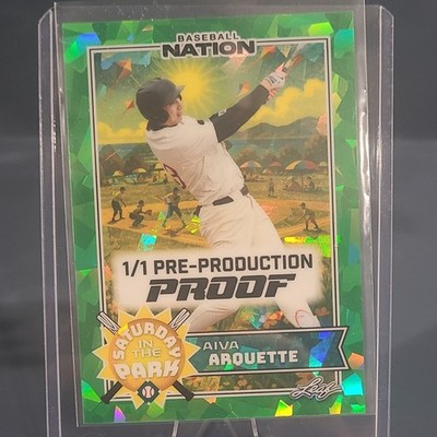 Leaf Baseball Nation Aiva Arquette Saturday in the Park Green 1/1 Proof