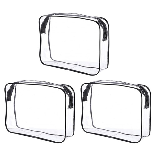 3 Pcs See Through Cosmetic Bags Travel Wash Pvc Transparent - Bild 9 von 12