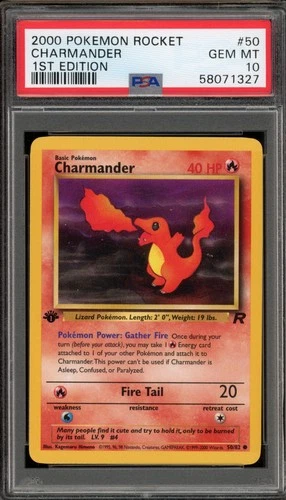 Pokemon Charmander Team Rocket 1st Edition #50 PSA 10 Gem Mint