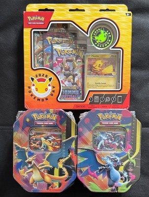 Pokémon Sammlung Pokemon Day & Tin Mega Charizard X & Tin Mega Charizard Y