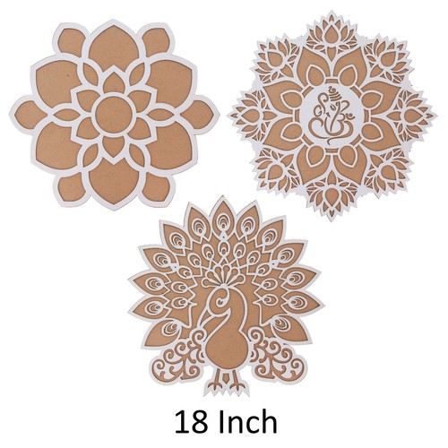Rangoli Stencils Diwali Home Décor MDF Wooden Indian Hindu Festival Mandala Art - Picture 7 of 202