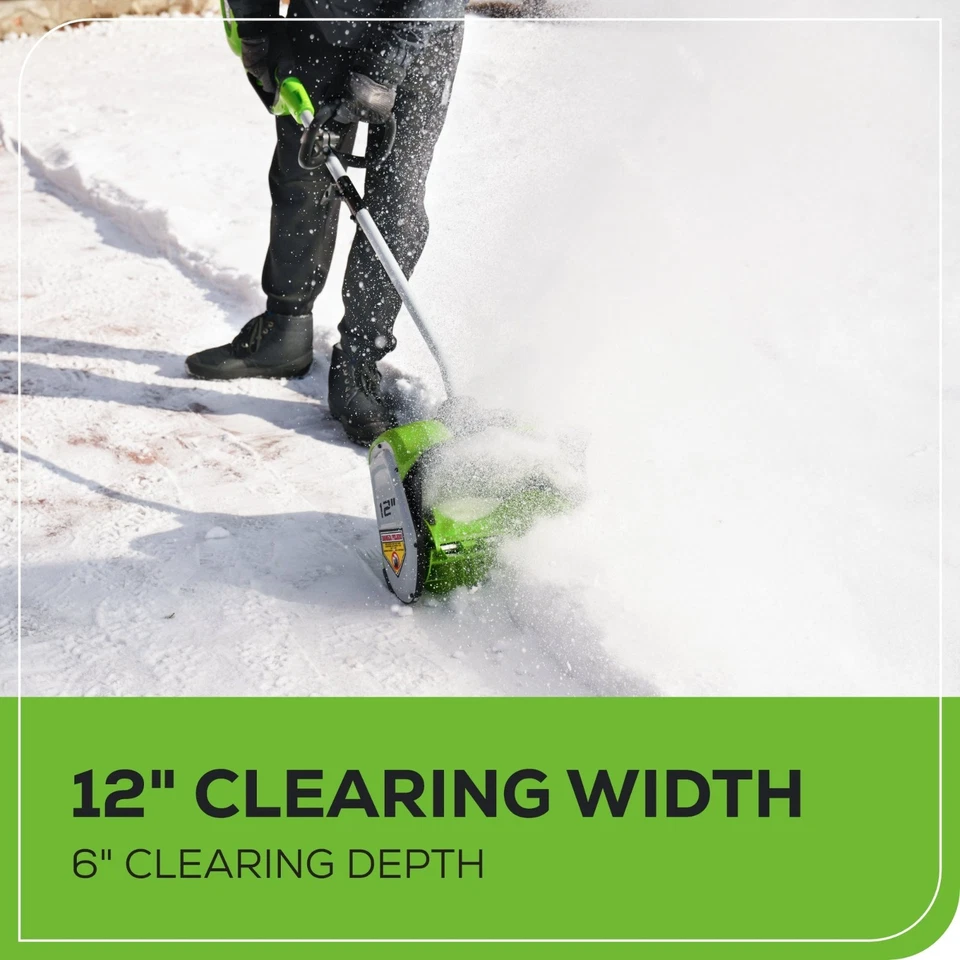 Pala de nieve inalámbrica Greenworks 40V 12 pulgadas (motor sin escobillas), solo herramienta Foto 3 de 4