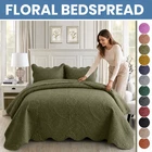 Embossed Floral Comforter Set Soft Reversible Queen Bedspread Quilt Bedding Sets