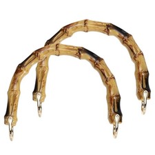 2Pcs ABS Purse Handles 6" U-Shape Handle with Gold Buckle Brown