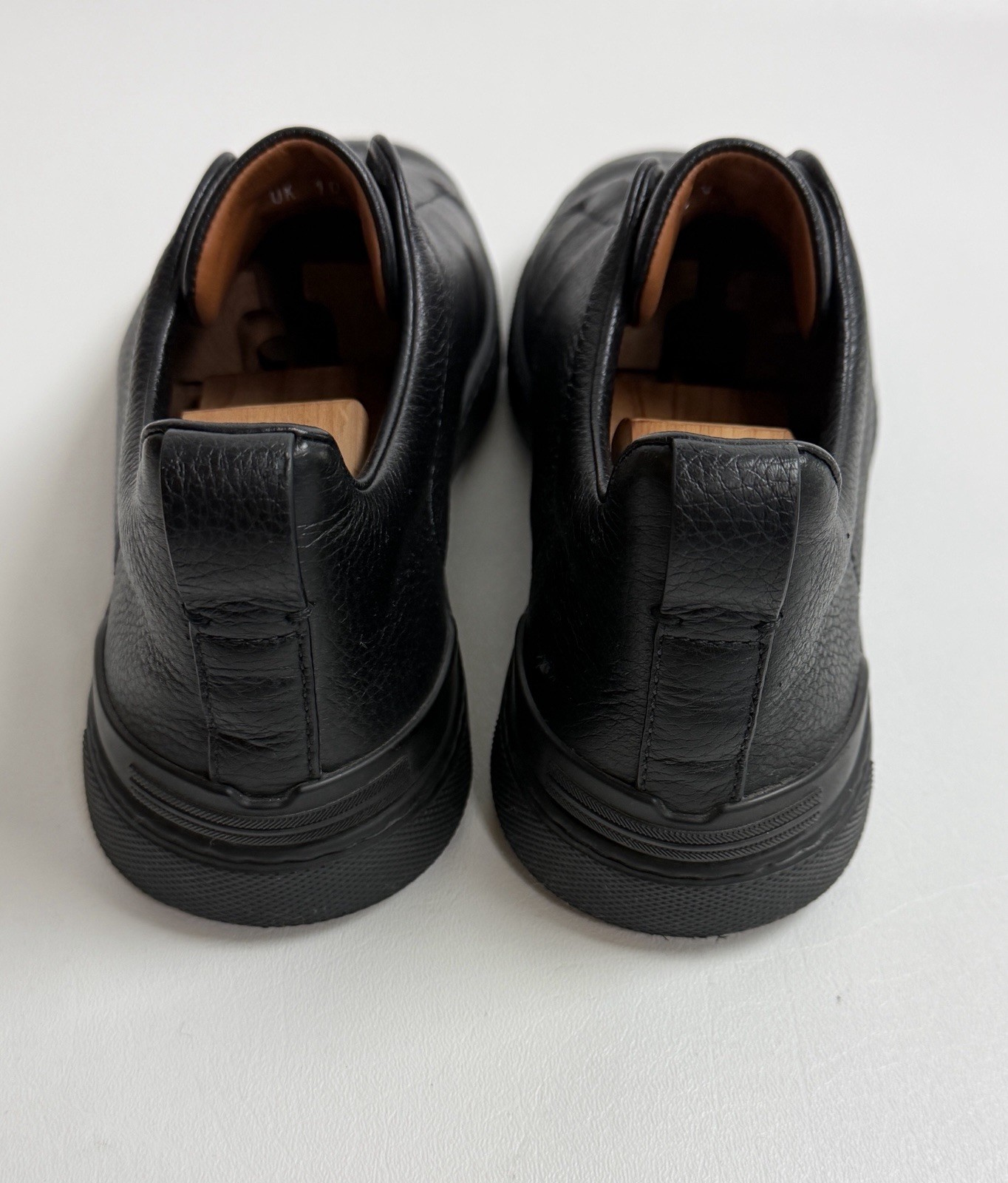 ZEGNA Triple Stitch Deerskin Sneakers Size 10  RETAIL $1190 Black image 6