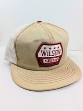 Vintage USA MADE Swingster Wilson Seed Farm AG Patch Trucker Hat Snapback Cap