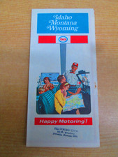 Vtg 1960's Idaho Montana Wyoming United States Enco Oil Highway Road Map