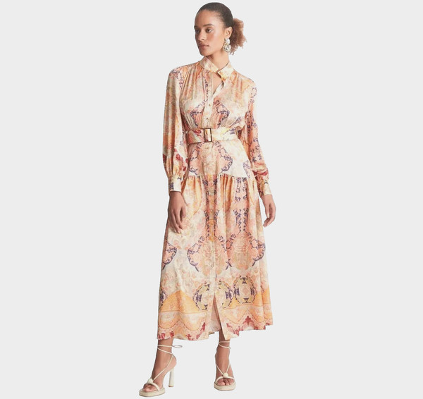 Sheike Ophelia Maxi Shirt Dress Size AU 14 / US 10 Paisley Print Long Sleeve