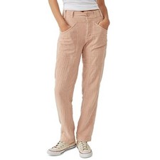 Free People Womens Big Hit Slouchy Pants Utility Cargo Dusty Rose Tapered Large