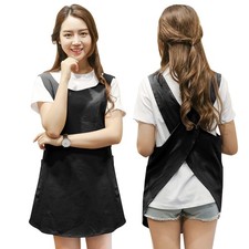 Shortened Design Apron, Japanese Style Soft Cotton Linen Apron with Two Side ...
