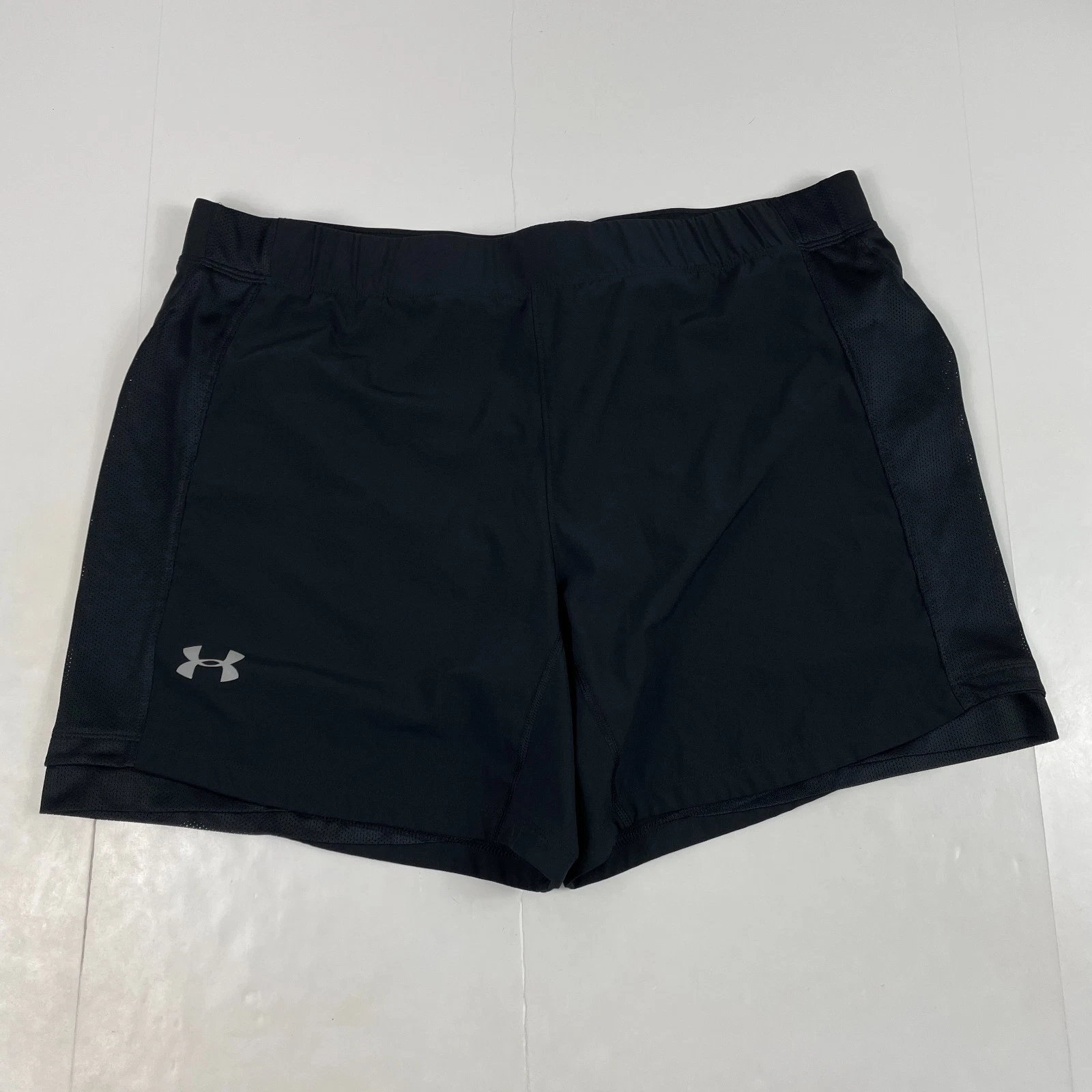 Under Armour Shorts Mens 2XL XXL Black SpeedPocket Runner Workout Training Lined