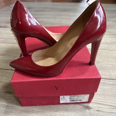 Valentino Garavani Red Patent Rockstud No Limit 95mm Pumps Size