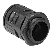 Black Corrugated Conduit 25mm Connector Gland Cable Tidy