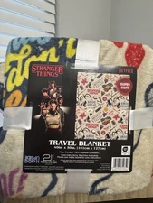*NEW* Stranger Things Throw Travel Blanket Super Soft All-Over Print 40x50