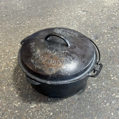 Vintage Wagner Ware Sidney#1269 Drip Drop Roaster No. 9 Round Cast Iron