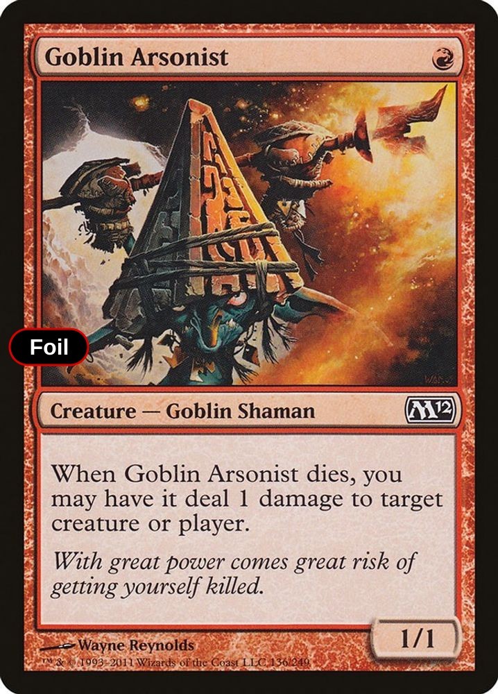 Goblin Arsonist Foil Magic 2012 (M12) LP MTG 136