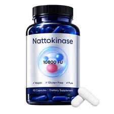 Nattokinase 10800 FU Organic Vegan Dietary Supplement 90 Capsules