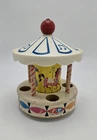 Vintage 1963 Fisher Price Little People Wooden Carousel Merry Go Round
