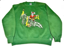 Vintage Christmas Russell Noel Athletic Sweatshirt Mens Large 90s USA Made