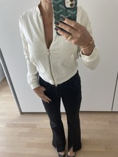 Jet Set St. Moritz Bomberjacke XS S Size 0 Beige Gold Stern Mesh Np 500 Euro