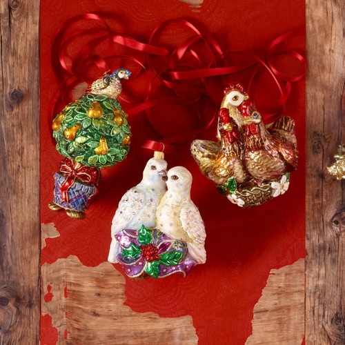 Jay Strongwater Partridge In A Pear Tree Glass Ornament SDH2220-250 - Picture 6 of 6